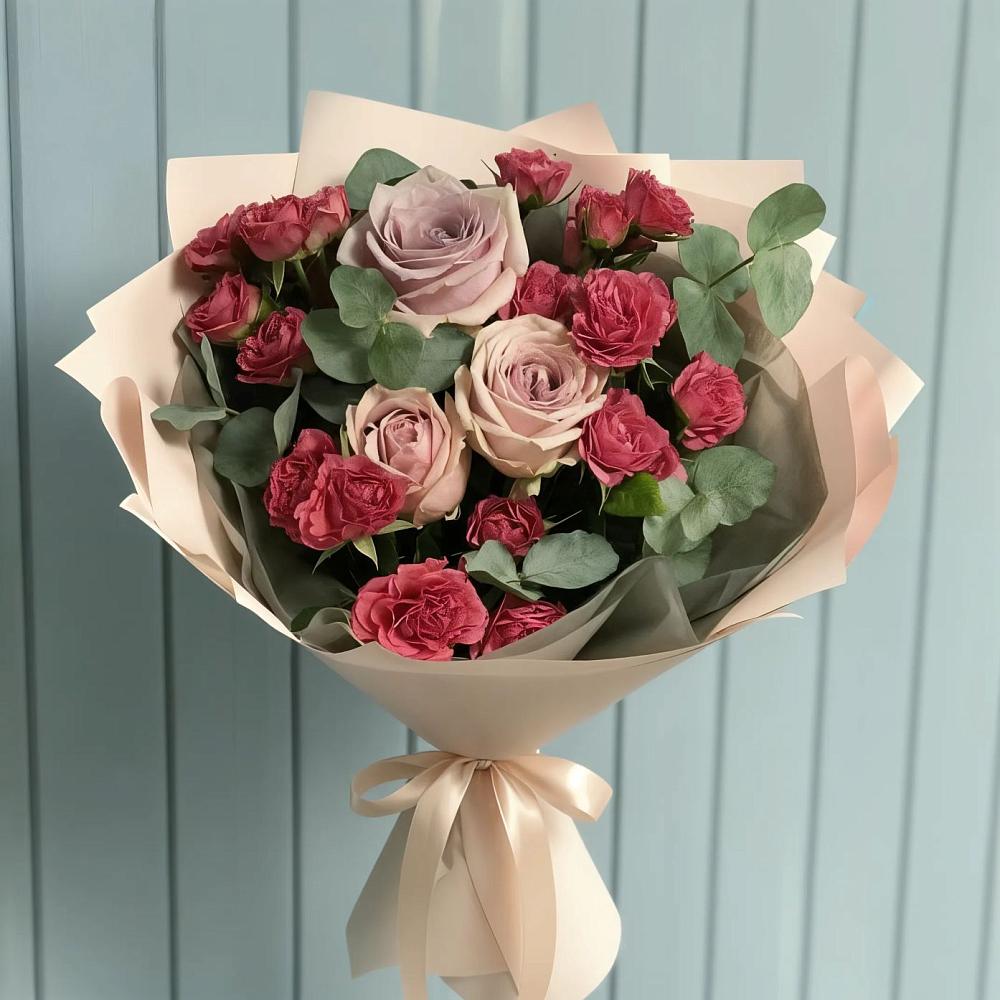 Букет цветов из: Гвоздики и Розы в Калитвенской