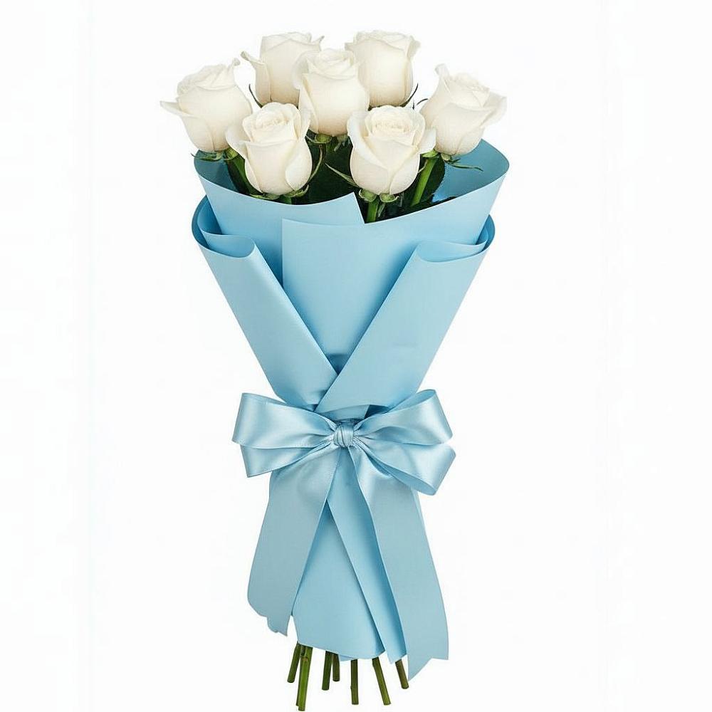 Букет 7 белых роз Проуд в Калитвенской