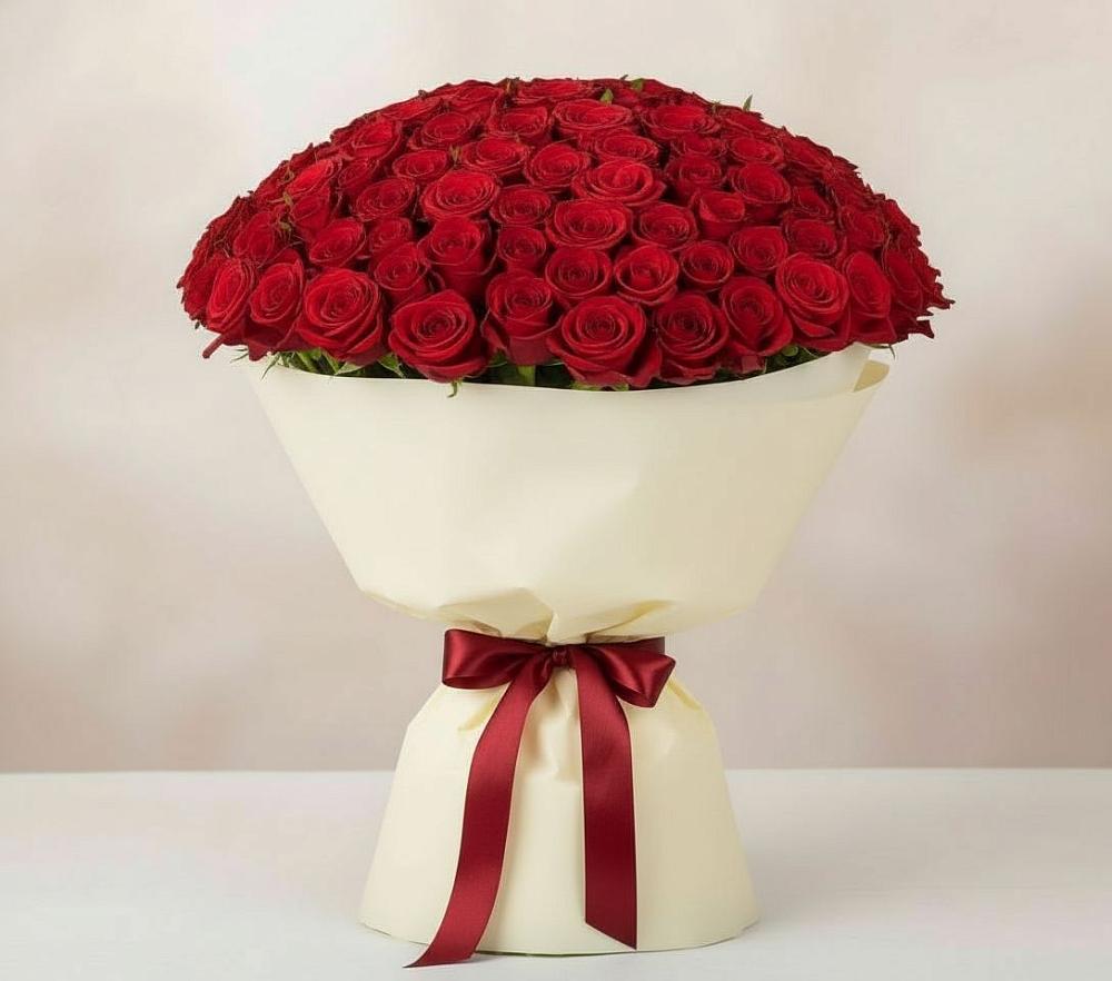 Букет 101 Красная роза Милано в Калитвенской
