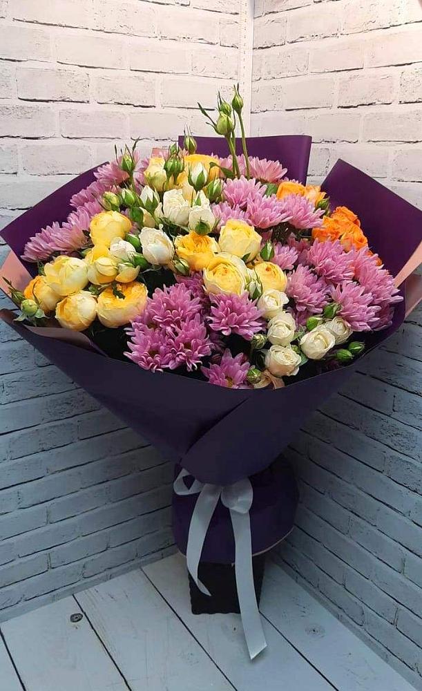 Букет цветов из: Хризантемы и Розы в Калитвенской