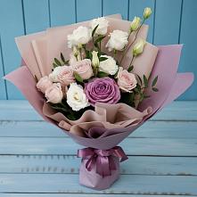 Букет цветов из:  Розы и Лизиантусы в Калитвенской