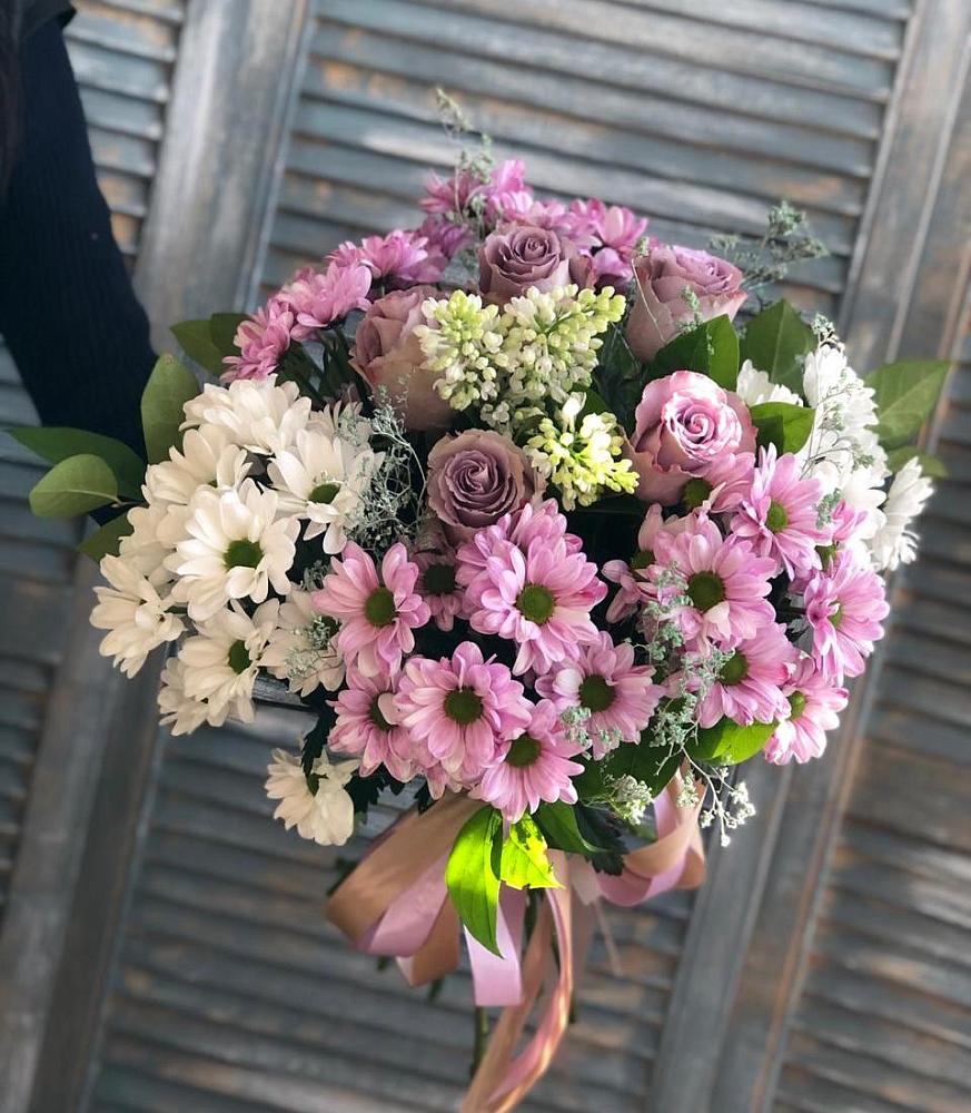 Букет цветов из: Хризантемы и Розы в Калитвенской