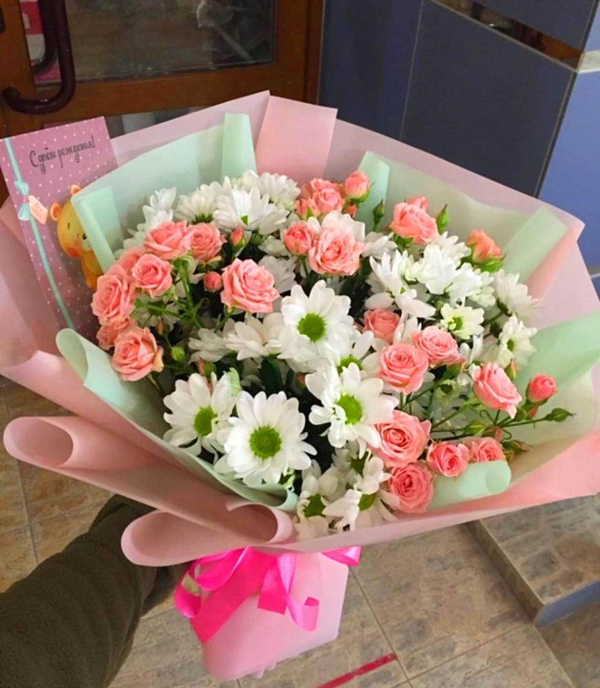 Букет цветов из: Розы и Хризантемы в Калитвенской