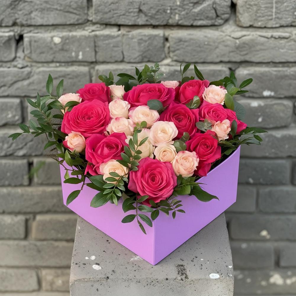 Цветочная композиция из Розы в коробке в Калитвенской