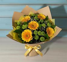 Букет цветов из:  Герберы и Хризантемы в Калитвенской