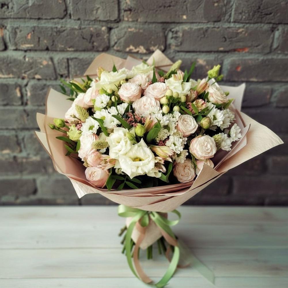 Букет цветов из: Альстромерии, Розы и Хризантемы в Калитвенской