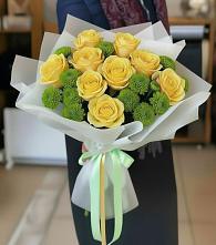 Букет цветов из:  Хризантемы и Розы в Калитвенской