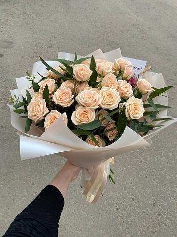Букет Кремовые розы Латте в Калитвенской