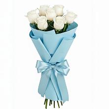 Букет 7 белых роз Проуд в Калитвенской