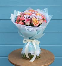 Букет цветов из:  Хризантемы и Розы в Калитвенской