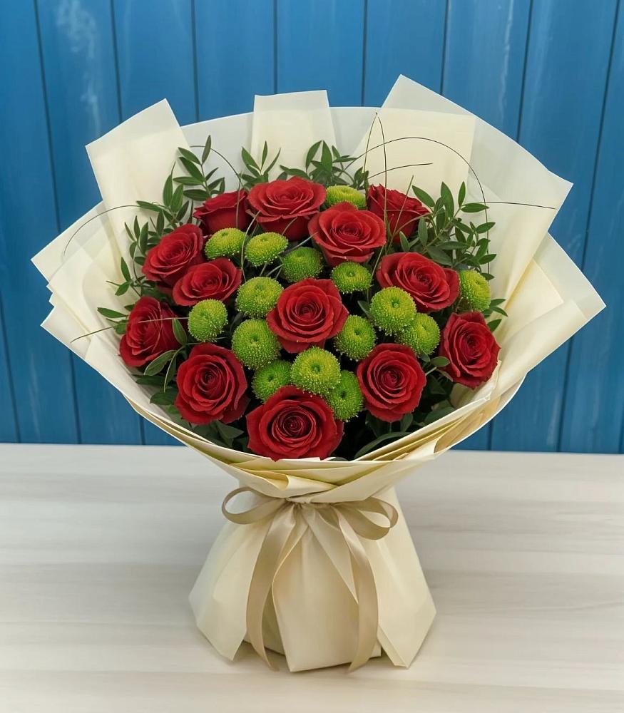 Букет цветов из: Розы и Хризантемы в Калитвенской